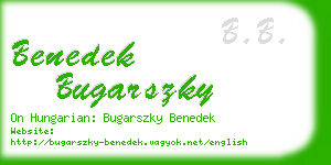 benedek bugarszky business card